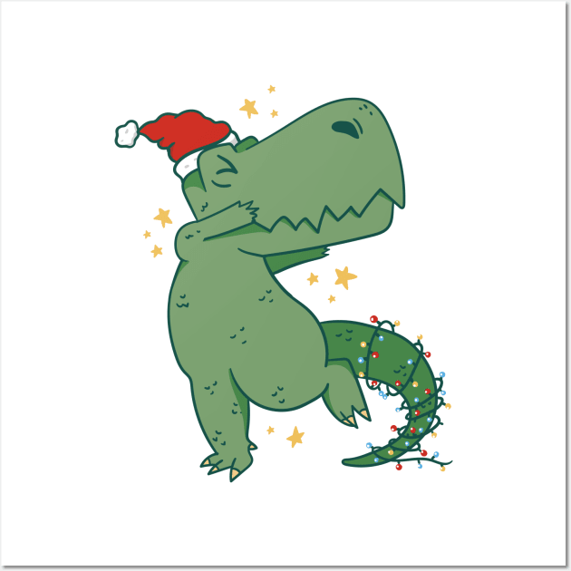 Christmas Dab Trex P R t shirt Wall Art by LindenDesigns